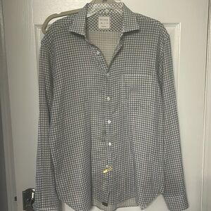 Billy Reid Standard Fit 100% Cotton Button Down Plaid Shirt Made in Italy M